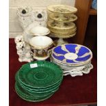 Thirteen pieces of late-19th century George Jones dessert ware decorated with a sepia framed image