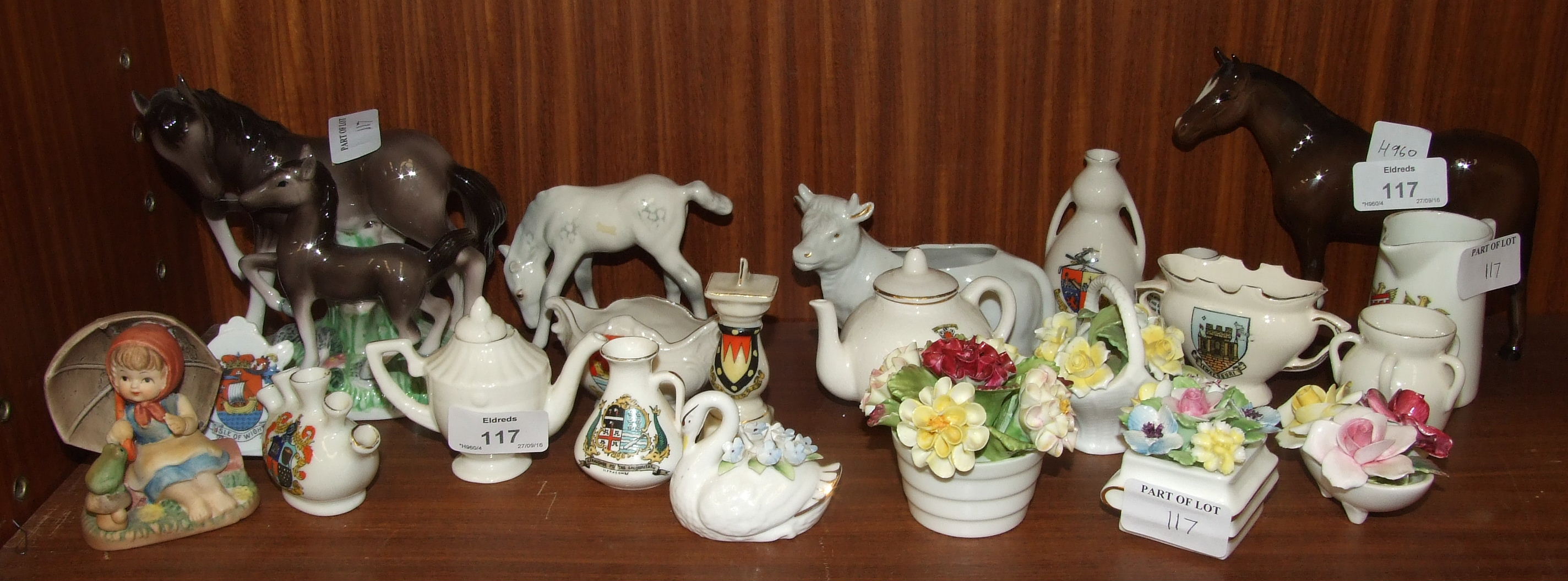 A Beswick model of a 'Thoroughbred Stallion (Small)', brown gloss, 14cm, a small quantity of crested