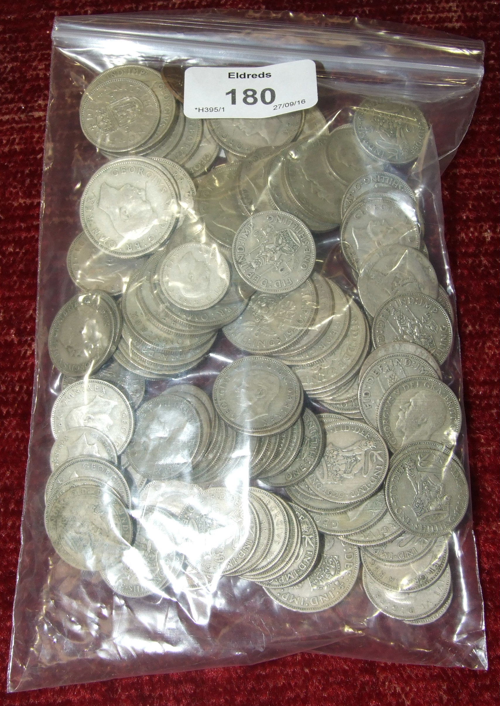 A collection of Great Britain pre-1947 silver coinage 1922-46, 30 Florins, 57 Shillings, 3 Half-