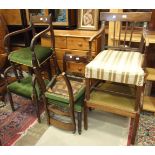 A Hepplewhite-style 19th century mahogany carver chair, a set of four Georgian mahogany dining