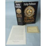 Pullman (Philip), His Dark Materials, with unattached signed book plate and letter of