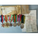 A group of five WWII medals awarded to C Blatchford, Royal Signals: 1939-1945 Star, Africa Star (