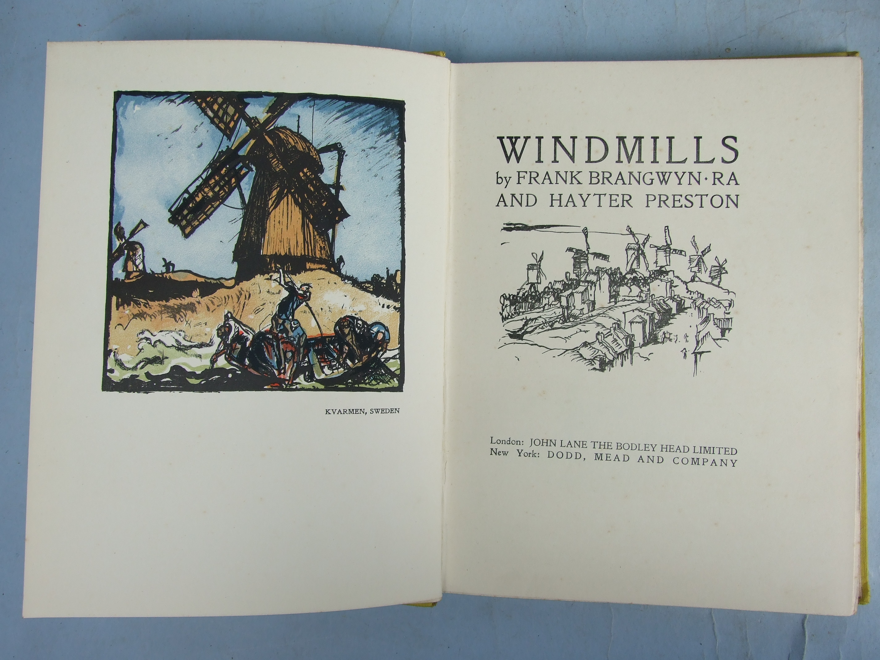 Brangwyn (Frank) and Preston (Hayter), Windmills, 1st edn, col plts, illus, cl, 8vo, 1923; Russell - Image 2 of 3