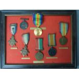 A collection of WWI medals: 1914 Star with 5th Aug-22nd Nov clasp, 1914-15 Star, Mercantile Marine