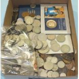 A large collection of British coinage, including pre-1947 silver.