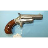 A Colt No.3 .41 Derringer, the 6.5cm barrel stamped COLT, the plated brass frame marked "41cm" and