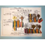 A family group of WWI and WWII medals: comprising a group of five medals awarded to 266043 Pte W