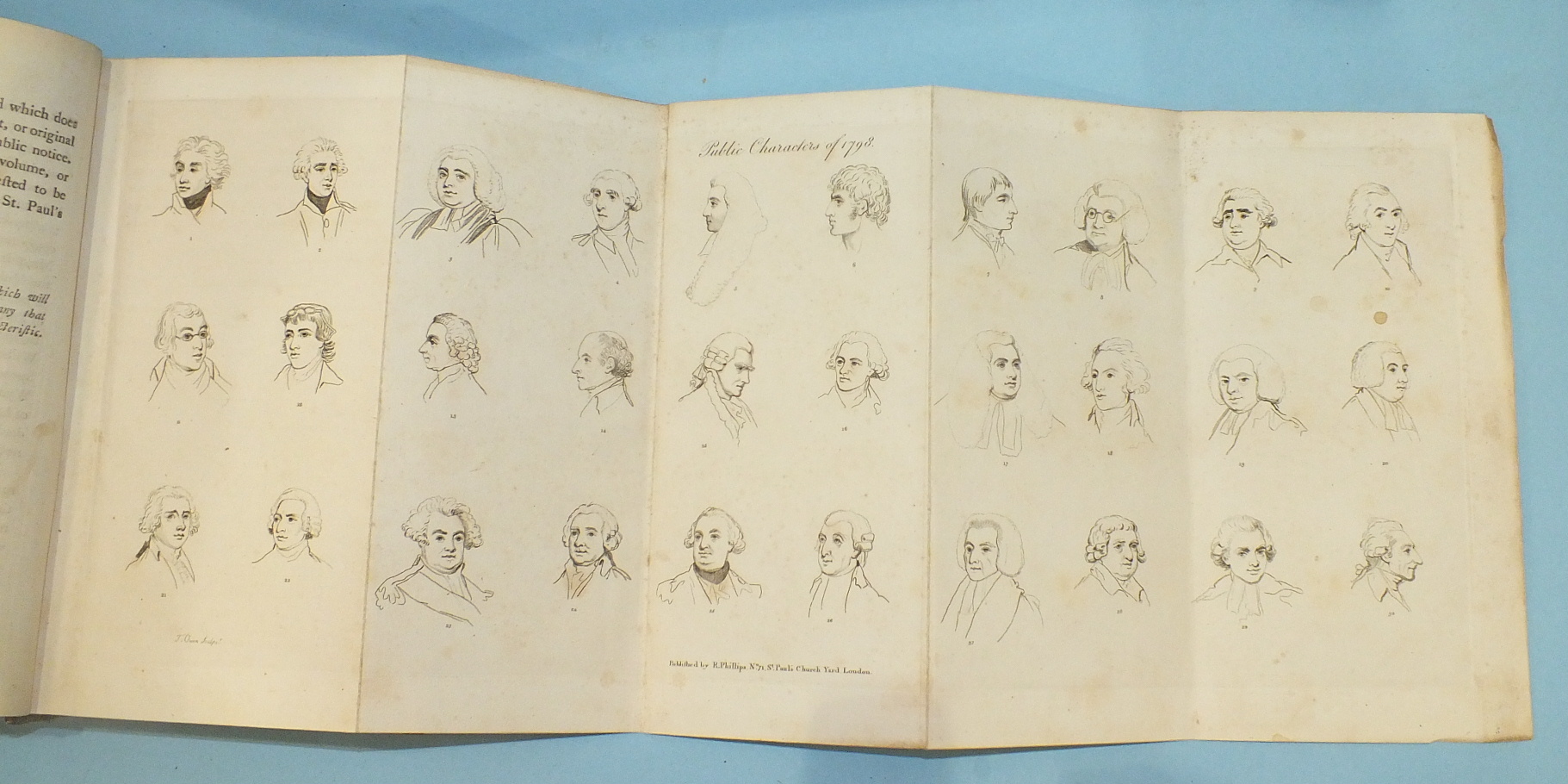 British Public Characters of 1798, fldg pl. of portraits including Lord Nelson, cf gt, 8vo, - Image 2 of 2