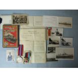 Two WWII medals, War Medal and 1939-1945 Star awarded to Ernest Walter Edwards, RN, sold with a