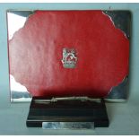 A Royal Tournament 1948 trophy awarded to QM/Sgt C G E Cotterell RM in the form of a silver rifle