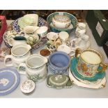 A collection of commemorative ceramics, modern Wedgwood jasperware and miscellaneous items.