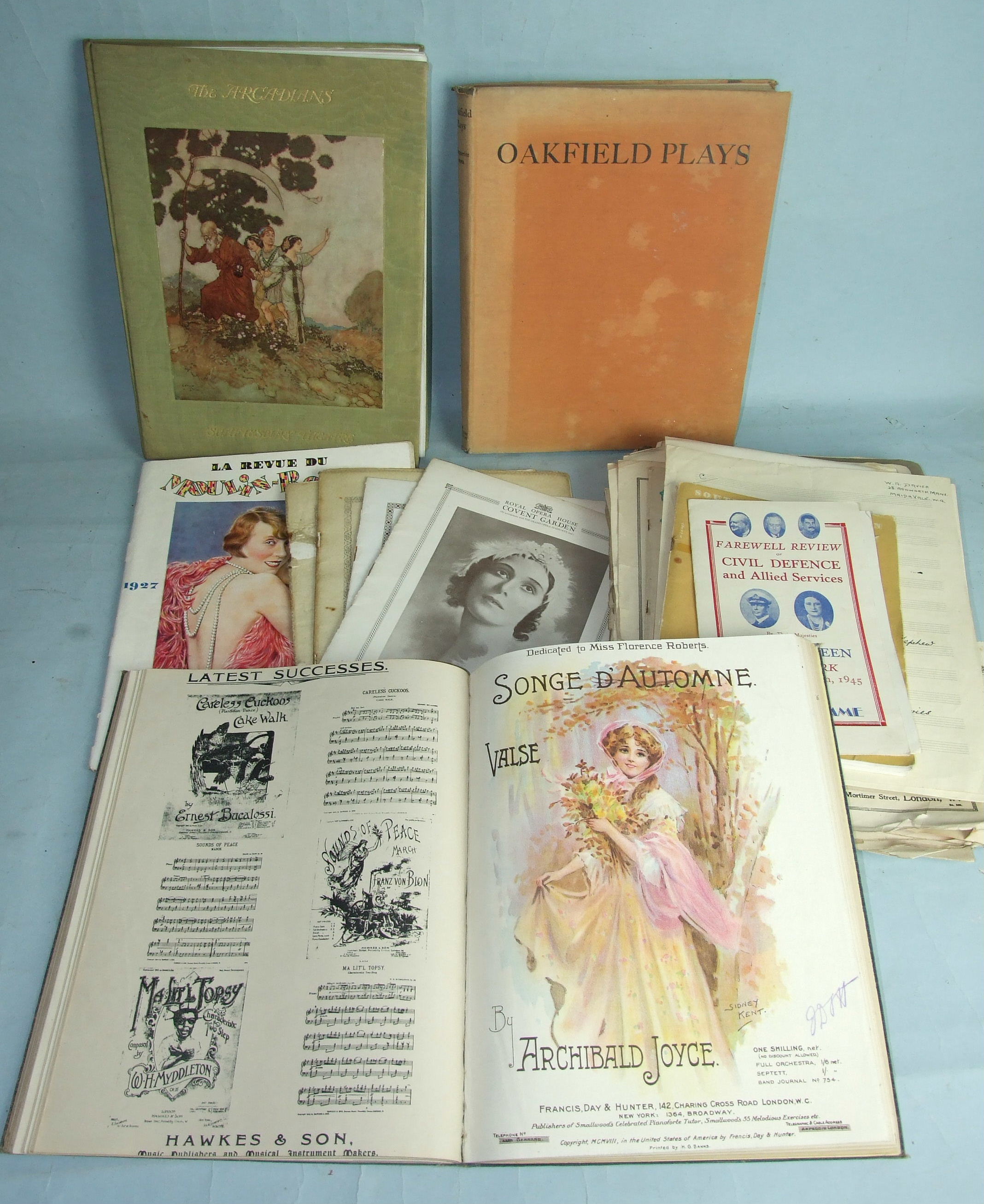 The Arcadians, a souvenir programme of Robert Courtneidge's production, col tp and plts, silk