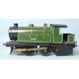 O Gauge, a live steam 0-4-0 tank locomotive, LNER green, no. 3405, possibly Bowman models.