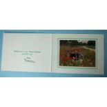 The Prince of Wales, 1994 Christmas card, signed by Charles, with embossed gilt Royal cipher to