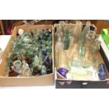 A large quantity of Victorian and later medicine, sauce and other bottles, inkwells and