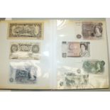 A British Military Authority one-pound note, 40K 129535, a ten-shilling note O1K 430003, a five-