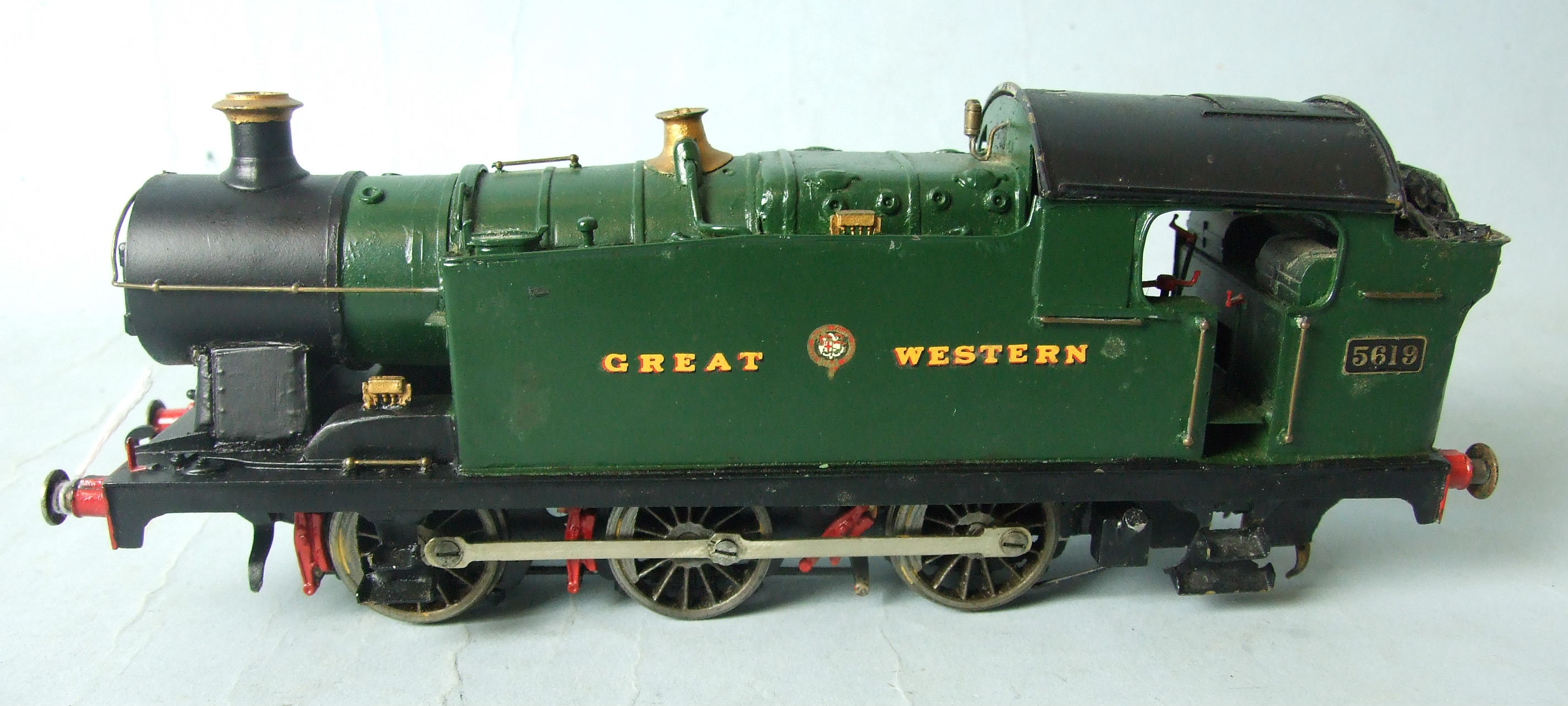 O Gauge, Hornby Type 40 0-2-0 clockwork tank engine, black BR, no.82011 and a scratch-built 5600 - Image 2 of 3