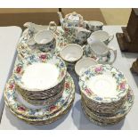 Sixty pieces of Booths 'Floradora' decorated tea and dinnerware.