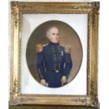 19th century English School PORTRAIT OF COMMANDER GENERAL WILLIAM LAIDLEY Pastel drawing, 47 x 39.