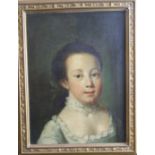 Follower of Philippe Mercier (1689-1760) HEAD AND SHOULDERS PORTRAIT OF A YOUNG GIRL WEARING A CREAM