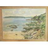 **W Lambert Bell (20th/21st Century) PLYMOUTH SOUND AND BREAKWATER FROM BOVISANDS Signed oil on