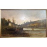 George Henry Jenkins (1843-1914) ON THE TAMAR Signed oil on board, dated 1879, 25 x 43cm.