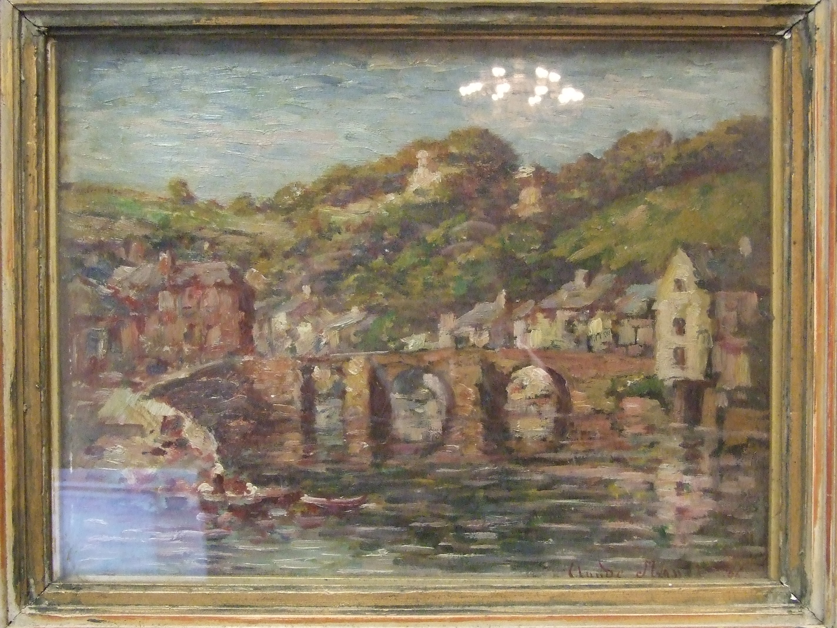 Follower of Claude Monet (20th century) DINAN Oil on panel, bears signature, dated '96', inscribed