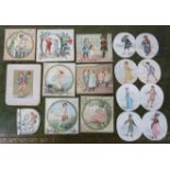 After Kate Greenaway, a collection of thirteen watercolours, subjects include children and the