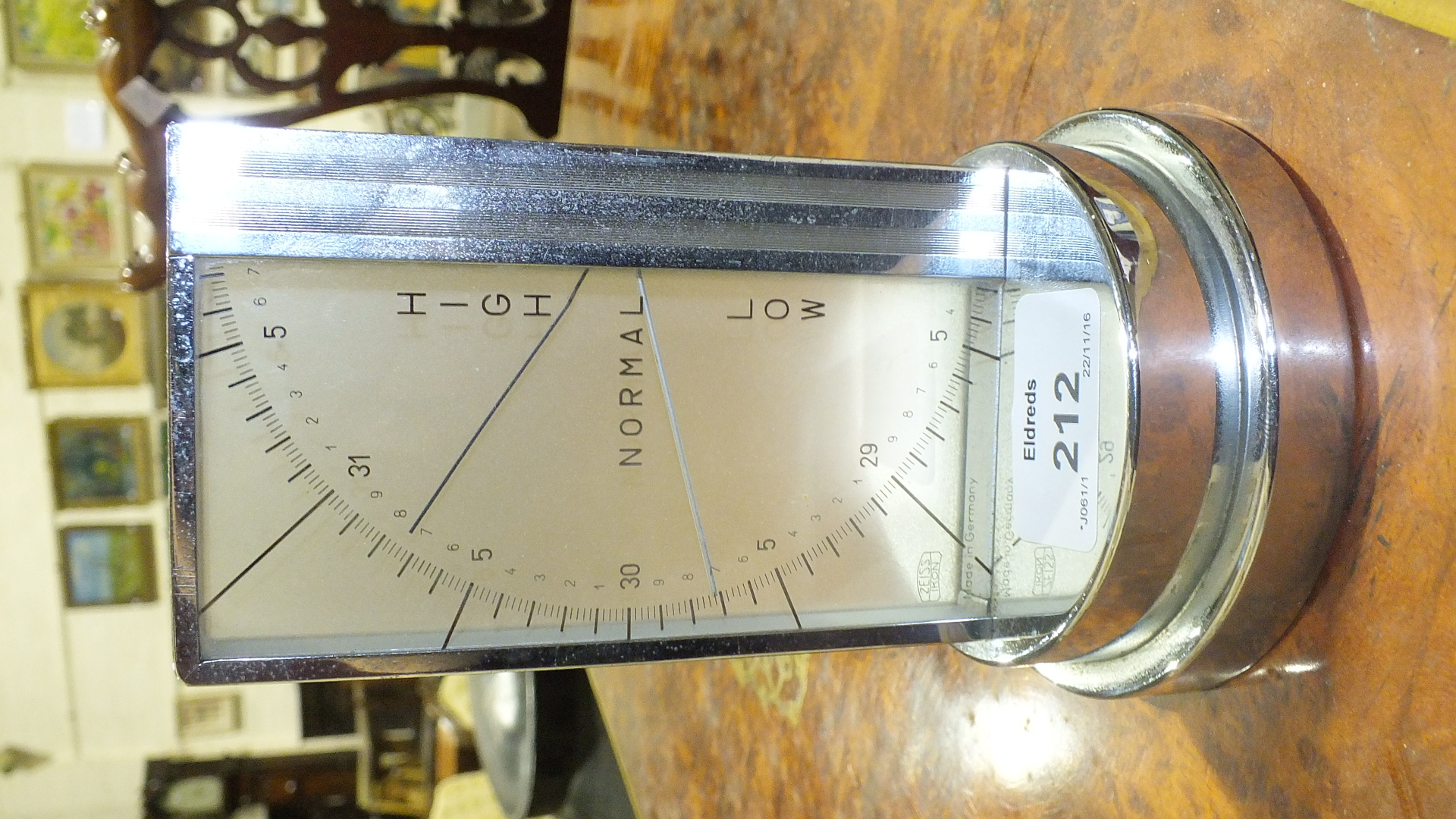 A 1950's Zeiss Ikon chrome-cased desk barometer, 16cm high. - Image 2 of 4