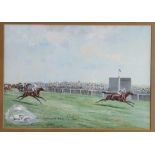 John Beer (1883-1915) THE LINCOLNSHIRE HANDICAP 1912 Signed watercolour, inscribed with winning