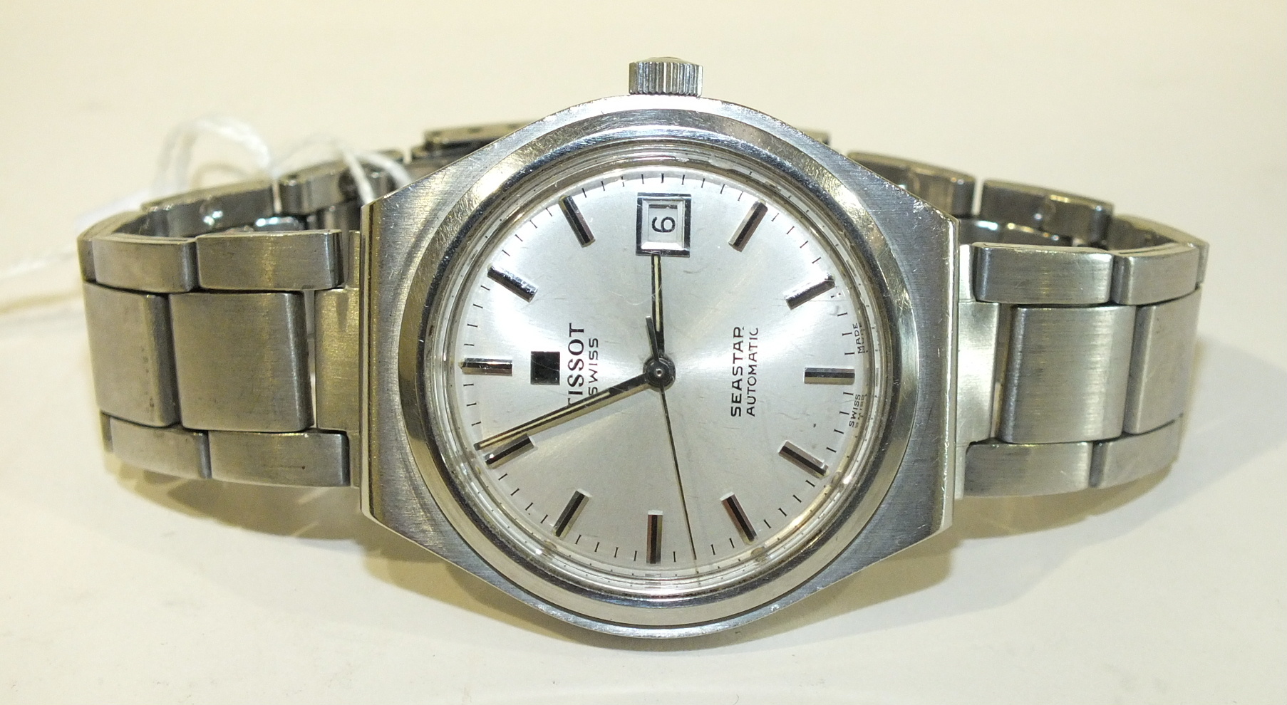 Tissot Swiss Seastar Automatic, gent's manual wrist watch with date at 3 o'clock and steel case