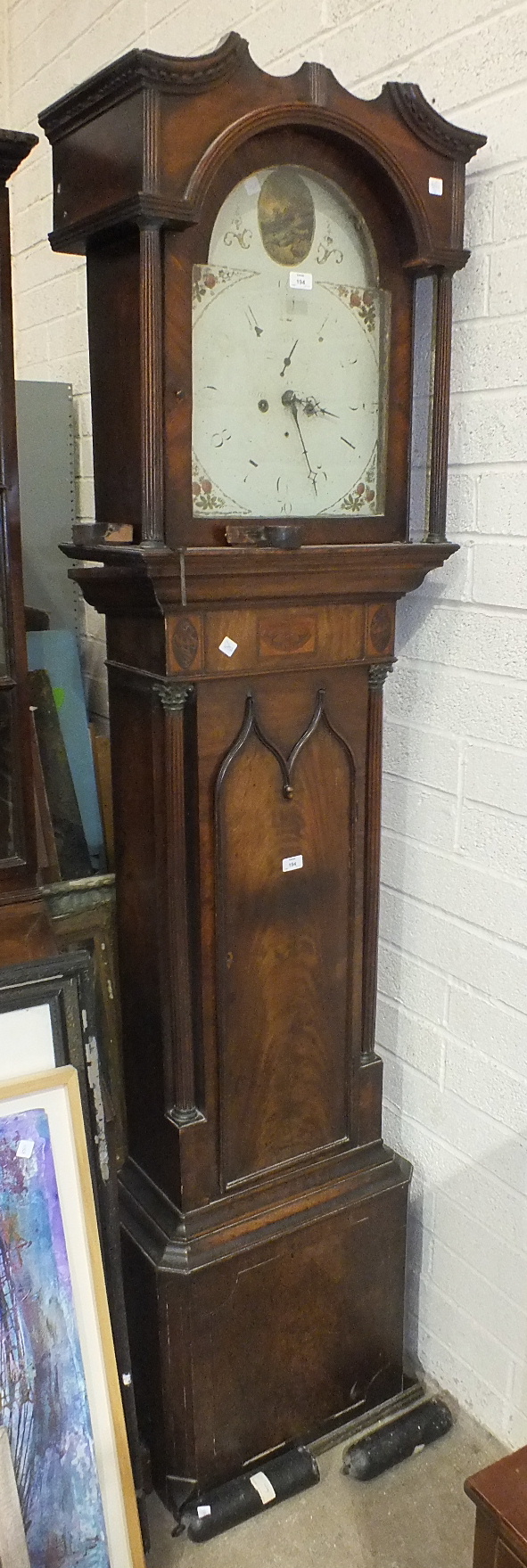 A late 18th/early 19th century long case clock, the painted dial signed "M Godfrey *****minster", - Image 2 of 6