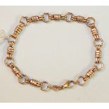 A 9ct gold bracelet of fancy links, 7g.