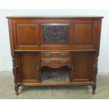 A Victorian walnut enclosed writing desk, the hinged top and drop-down front, the fully fitted