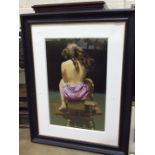 After R O Lenkiewicz, Roxanne, a framed coloured print, 82 x 52cm.