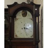 A late 18th/early 19th century long case clock, the painted dial signed "M Godfrey *****minster",