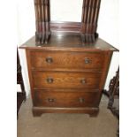 A small oak chest of three drawers, 76cm wide.