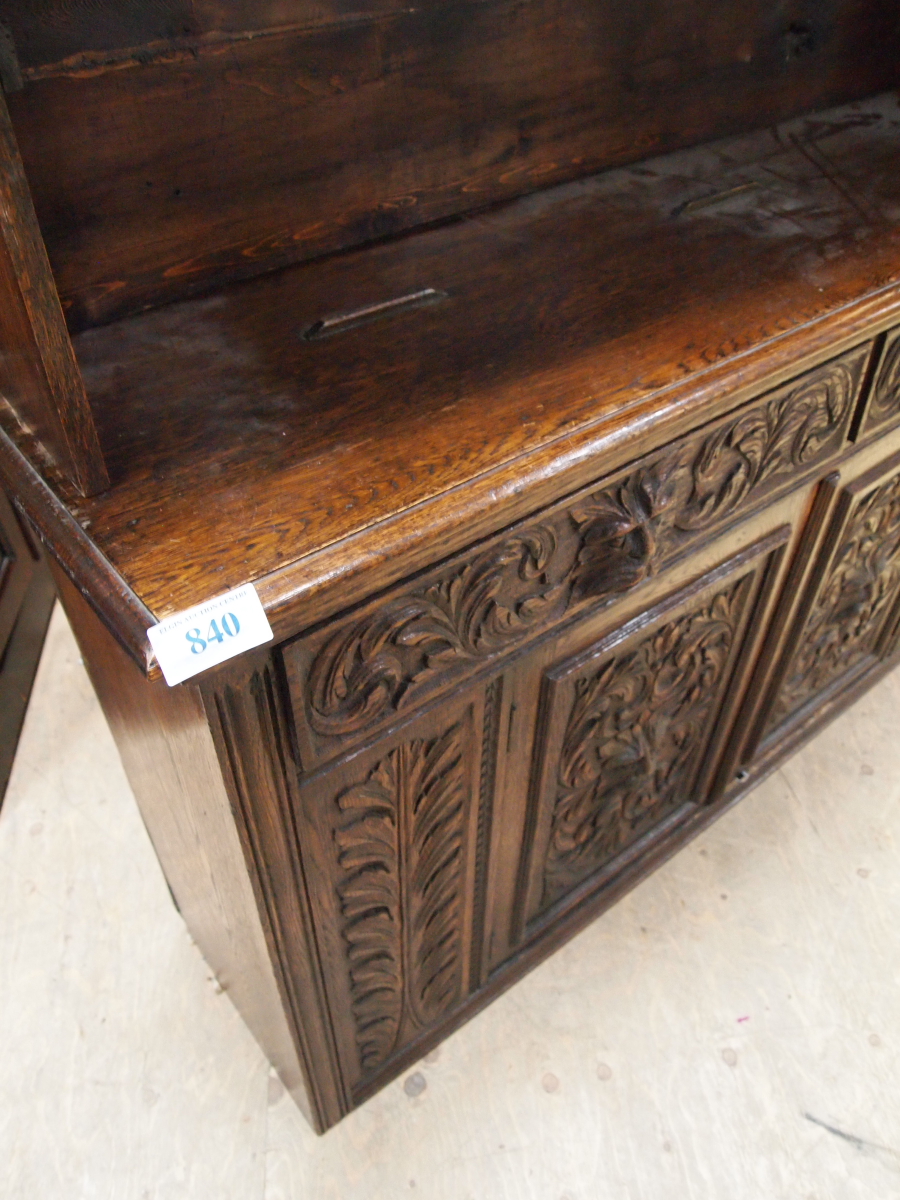 OAK CARVED SIDEBOARD - Image 2 of 3