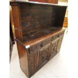 OAK CARVED SIDEBOARD