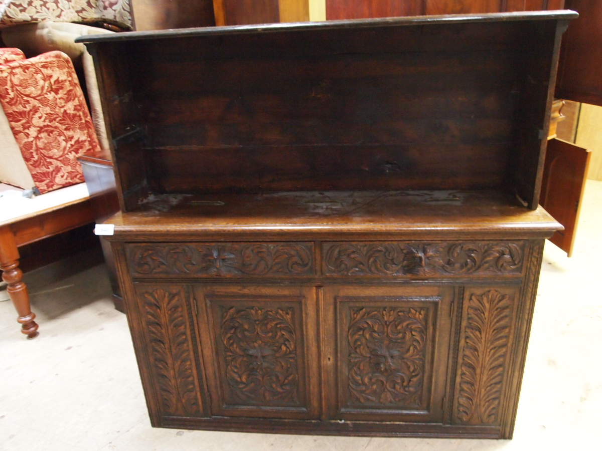 OAK CARVED SIDEBOARD - Image 3 of 3