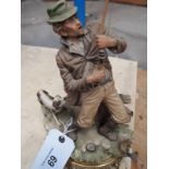 FISHERMAN & DOG ORNAMENT (AF)