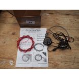 BOX CRYSTAL RADIO BASKET COIL & EARPHONES