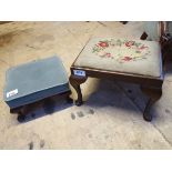 2 QUEEN ANNE LEG FOOT STOOLS