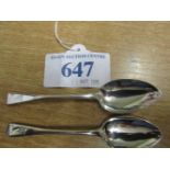 2 ABERDEEN SILVER TEASPOONS GB AB