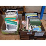 2 BOXES WOODWORKING MAGS FOOTBALL CHURCHILL BOOKS ETC(AF)