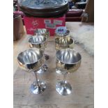 6 EPNS ENGRAVED GOBLETS