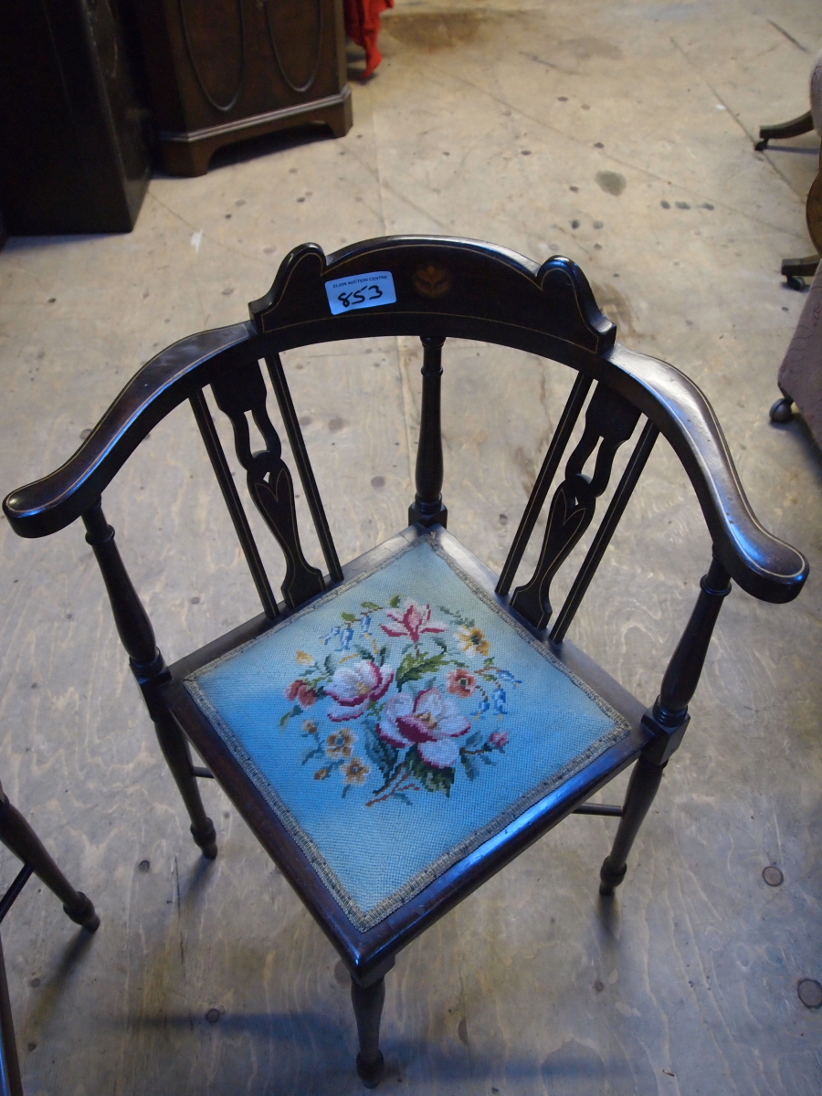 2 MAHOGANY CORNER CHAIRS - Image 3 of 3