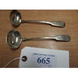 2 TODDY LADLES (1 SILVER)