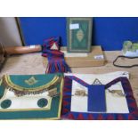 BOXED MASONIC REGALLIA & WORKS OF ROBERT BURNS BOOK