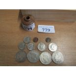 11 AMERICAN COINS & INK BOTTLE